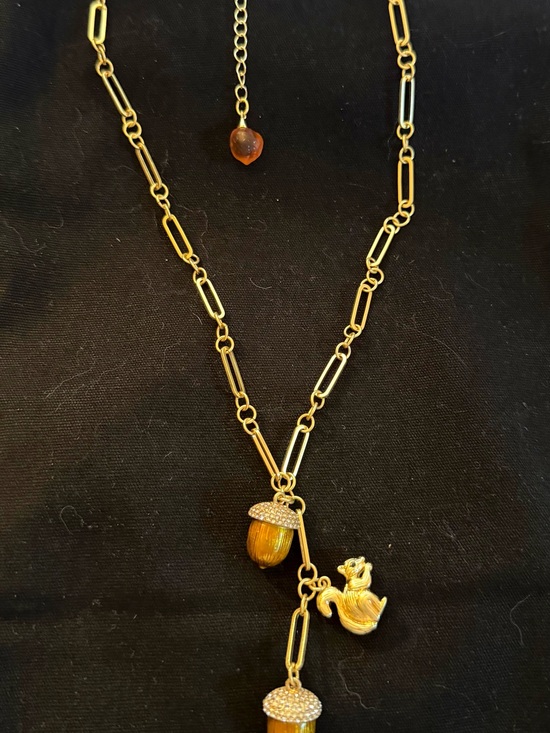 kate spade Jewelry - Kate Spade Gold-Tone Acorn & Squirrel Pendant Necklace - Women Jewelry